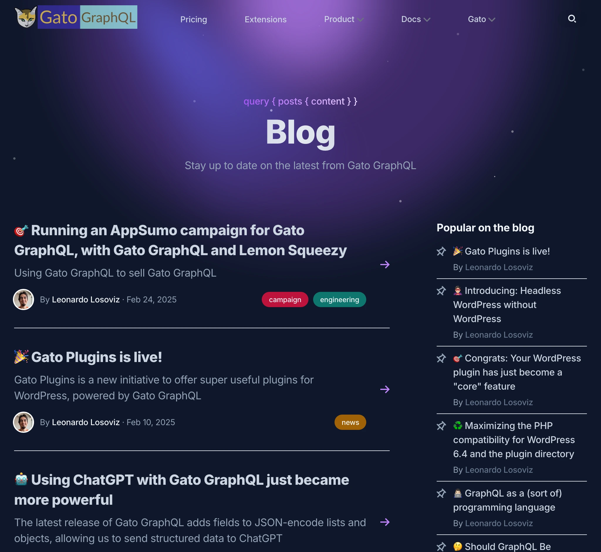 Bagian blog di gatographql.com