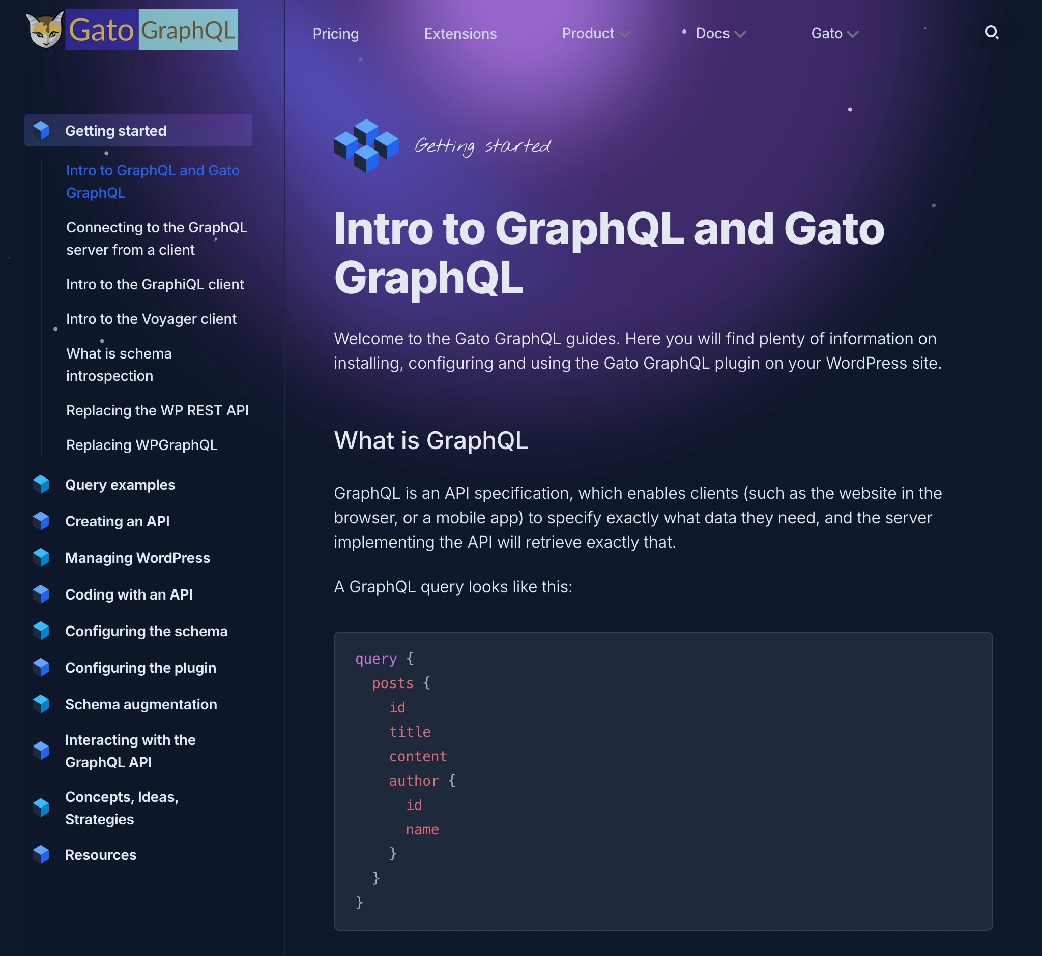 Bagian docs di gatographql.com